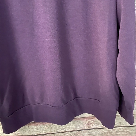 Eddie Bauer Women’s Crew Neck Plum Purple-Sweatshirt Polyester Rayon SOFT Large - Picture 5 of 8